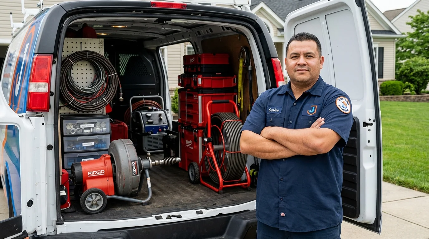 Professional drain cleaning equipment and Johns Plumbing LLC plumber in Soperton