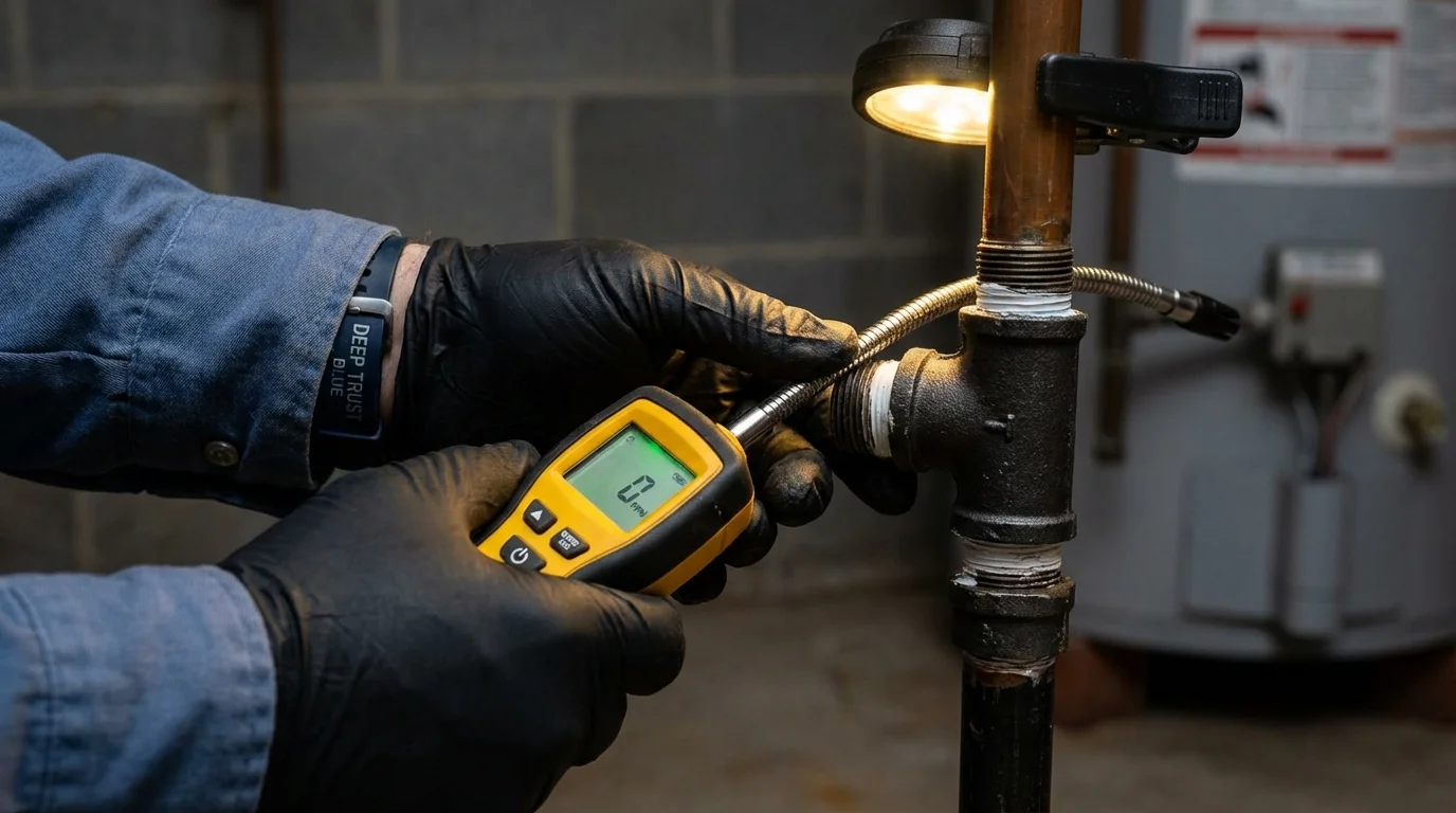 Gas leak detection with electronic sniffer by Johns Plumbing LLC in Soperton