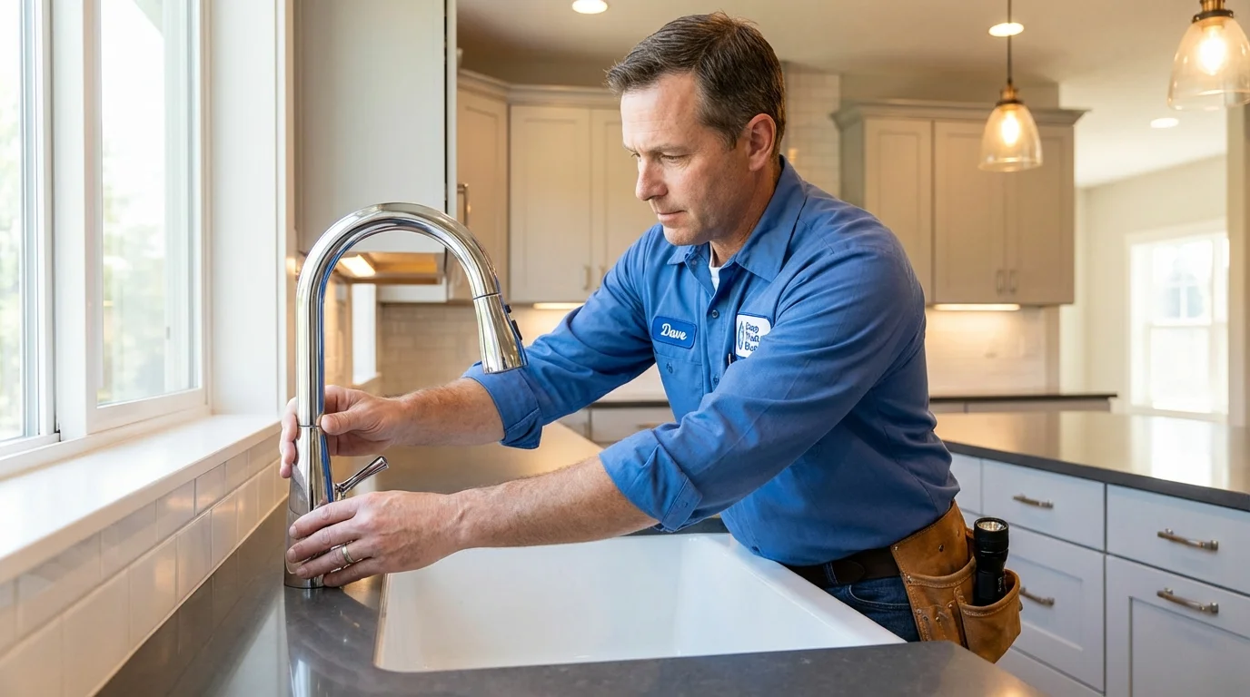 Kitchen faucet installation by Johns Plumbing LLC in Soperton