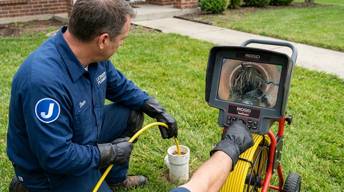 Sewer camera inspection being performed by Johns Plumbing LLC in Soperton