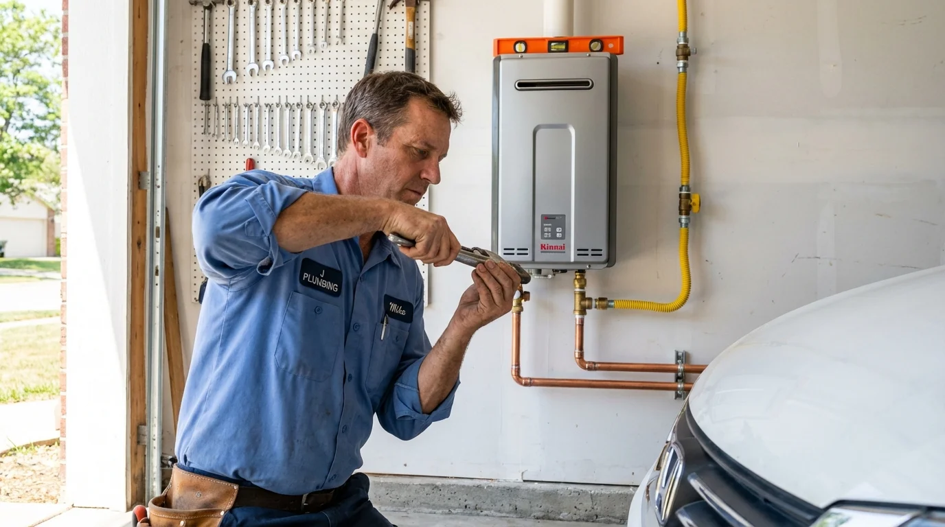 Tankless water heater installation by a Johns Plumbing LLC plumber in Soperton